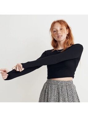Madewell Brightside Finerib Long Sleeve Tee